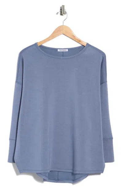 Theo And Spence Boat Neck Top In Blue