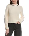 Theo And Spence Contrast Piped Crewneck Sweater In Neutral