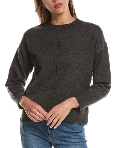 Theo And Spence Theo & Spence Contrast Seam Crewneck Sweater In Gray