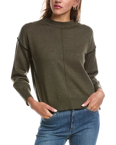 Theo And Spence Theo & Spence Contrast Seam Crewneck Sweater In Green