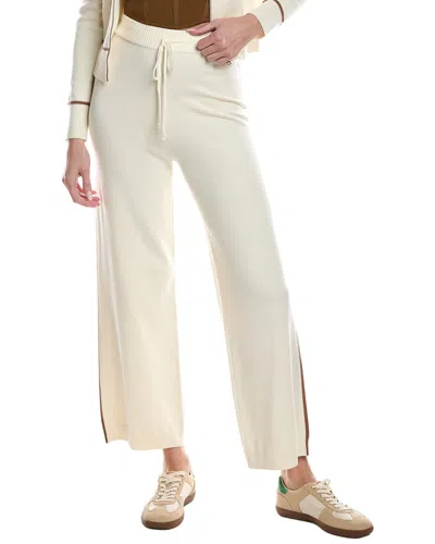 Theo And Spence Piped Seam Wide Leg Pant In Neutral