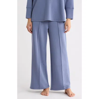 Theo And Spence Pleated Wide Leg Knit Pants In Steel