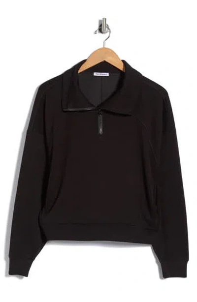 Theo And Spence Quarter Zip Pullover In Black