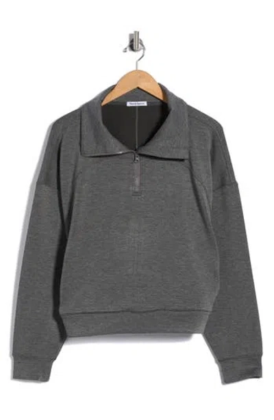 Theo And Spence Quarter Zip Pullover In Gray