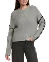 Theo And Spence Ribbed Whipstitch Sweater In Gray