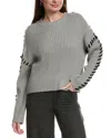 Theo And Spence Ribbed Whipstitch Sweater In Gray