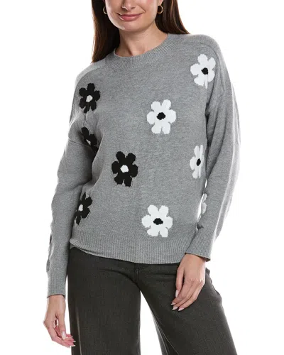 Theo And Spence Tonal Daisy Sweater In Gray