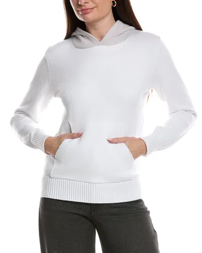 Theo And Spence Two-tone Sweater Hoodie In White