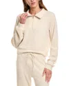 Theo And Spence Waffle 1/4-zip Pullover In White