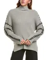 Theo And Spence Whipstitch Turtleneck Sweater In Gray