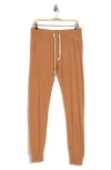 Theo And Spence Yummy Pocket Brushed Knit Joggers In Almond