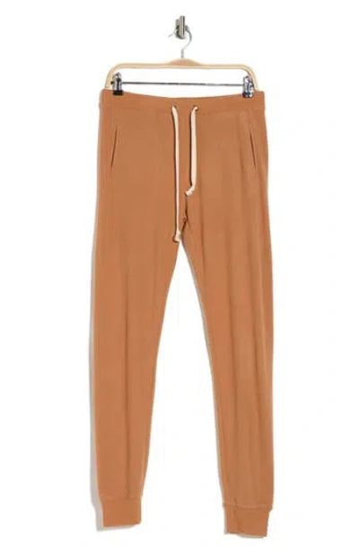 Theo And Spence Yummy Pocket Brushed Knit Joggers In Almond