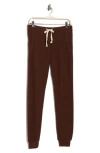 Theo And Spence Yummy Pocket Brushed Knit Joggers In Brown