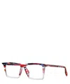 Theo Eyeglasses Alba 005 Blue/red Ecauk+transparent Blue Sky In Crl