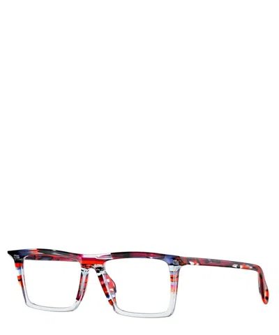 Theo Eyeglasses Alba 005 Blue/red Ecauk+transparent Blue Sky In Crl