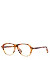 Theo Eyeglasses Aube 003 Brown Dalmatian+transparent Pomelo In Crl