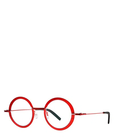 Theo Eyeglasses Crunchy 036 Hot Red Shine In Crl