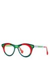Theo Eyeglasses Debbie 227 C 64+786+transparent Red In Crl