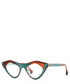 THEO EYEGLASSES LIZ 471 C 98+14+TRANSPARENT RED BROWN