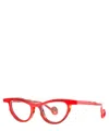 Theo Eyeglasses Pablo 003 Red Jelly+brown Ecail In Crl