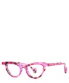 Theo Eyeglasses Pablo 014 Transparent Shocking Pink+purple Ecail In Crl