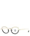 Theo Eyeglasses Shooter 003 Cappucino White+black Matte In Crl