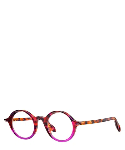 Theo Eyeglasses Sunrise 008 Brown Dalmatian+transparent Purple In Crl