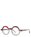 Theo Eyeglasses Swaai Stel 007 Blue/red Ecail+green/yellow Ecail+transparent In Crl