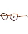 Theo Eyeglasses Swing 008 Brown Dalmatian+dark Brown Horn+transparent Shocki In Crl