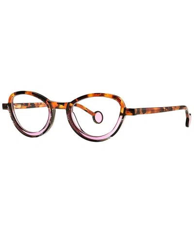 Theo Eyeglasses Swing 008 Brown Dalmatian+dark Brown Horn+transparent Shocki In Crl