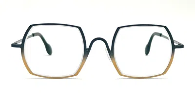 Theo Eyewear Cambria - 463 Black / Gold Rx Glasses In Black/gold