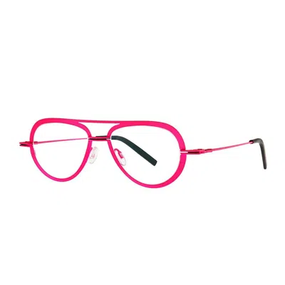Theo Eyewear Crispy Pilot-shape Sunglasses With Ultra-thin Titanium Frame In Pink