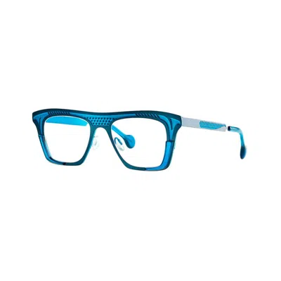 Theo Eyewear Elvis 313 C 64+739+transparent Petrol Blue313