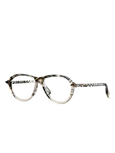 Theo Eyewear Geometric-frame Glasses In Black