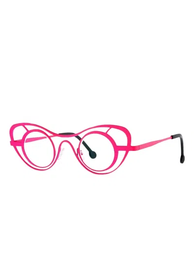 Theo Eyewear Geometric-frame Glasses In Rosa