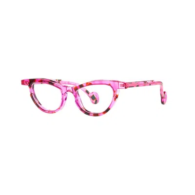 Theo Eyewear Pablo 014 Transparent Shocking Pink+purple Ecail14 In Multi