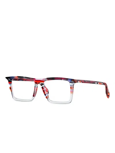 Theo Eyewear Square-frame Glasses In Red