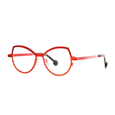 Theo Eyewear Strip 522 515 Italian Rosso + 514 Italian Rosso Cavallino Glasses In Red