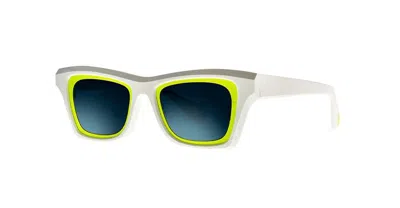 Theo Eyewear Sunglasses In White, Fluo Yellow