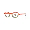 Theo Eyewear Swing 014 Transparent Red+transparent Yellow+black Dot Strip14