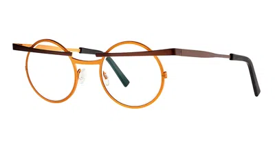 Theo Eyewear Toji - 212 Brown / Gold Rx Glasses In Brown/gold
