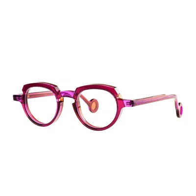 Theo Eyewear Translucent Phantos-shaped Eyewear With Unique Curled Temples In Pink