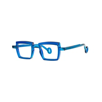 Theo Eyewear Vilmos 007 Transparent Petrol Blue+transparent Delft Ware Bl7