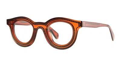 Theo Eyewear Yh - 008 Transparent Red Brown Rx Glasses