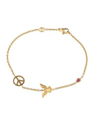 Pre-owned Theo Fennell 18k Ruby & Diamond Station Bracelet, 8" In Multi