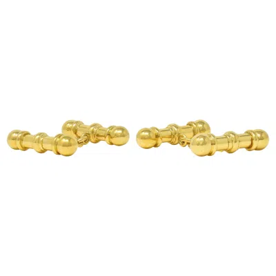 Pre-owned Theo Fennell 2003 British 18 Karat Yellow Gold Vintage Bar Cufflinks