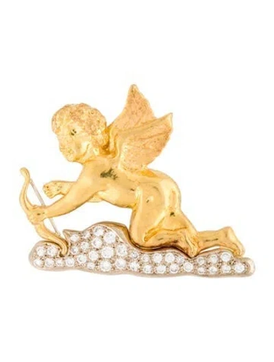 Pre-owned Theo Fennell 22k Diamond Cupid Pin In Multi