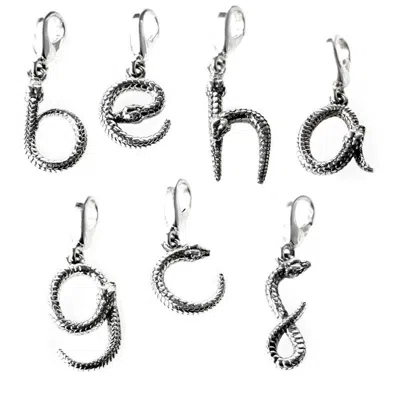 Theo Fennell Alias Letter Mamba Charm In Metallic