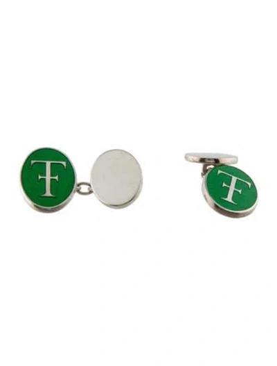 Pre-owned Theo Fennell Enamel Tf Oval Cufflinks In Multi
