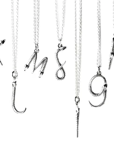 Pre-owned Theo Fennell  Letter-pendant Necklace In Silver